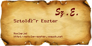 Sztolár Eszter névjegykártya