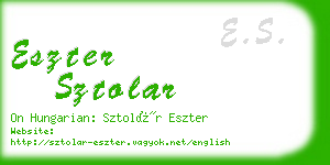 eszter sztolar business card